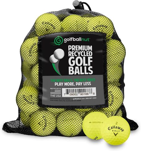 كرات الجولف المعاد تدويرها لـ Callaway Mix - Used Golf Balls Bulk 5A Mint Condition - تشمل حقيبة شبكة - (24-48) - حزمة in Kuwait