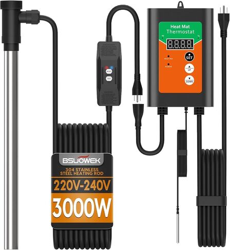 3000W Immersion Water Heater, Submersible Water Heater, Large Hot Tub & Pool Heater with LCD Thermostat & Leakage Protection, for Bathtub, Swimming Pool, Baptistry, Bucket in Kuwait