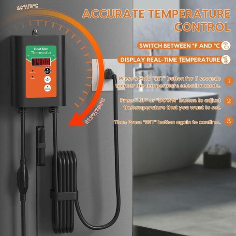3000W Immersion Water Heater, Submersible Water Heater, Large Hot Tub & Pool Heater with LCD Thermostat & Leakage Protection, for Bathtub, Swimming Pool, Baptistry, Bucket in Kuwait