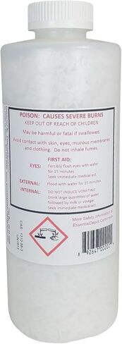Essential Depot Potassium Hydroxide Flakes KOH, 2 lbs Caustic Potash Anhydrous Dry Electrolyte - HDPE Container with Resealable Child Resistant Cap (U.S, Alaska, Hawaii, APO/FPO) in Kuwait