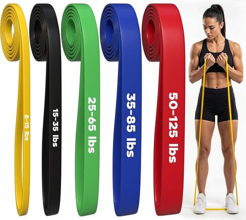 Utopia Fitness Pull Up Bands, Pull Up Resistance Bands Set of 5, Heavy Duty Pull Up Assistance Bands 8-125 lbs, Resistance Bands for Working Out, Strength Training, Physical Therapy for Men & Women in Kuwait
