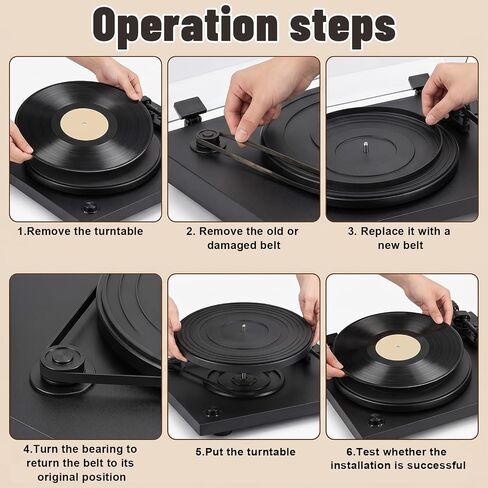 4PCS Turntable Belt, Black Rubber Cassette Belts, 5 mm Wide Record Player Belt Replacement,for Most Belt-Driven Turntables, for AT-PL50 AT-LP60 Record Player Belt Replacement,Fold Length 200mm in Kuwait