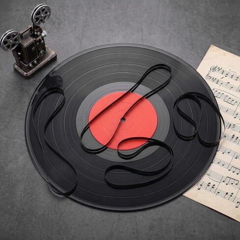 4PCS Turntable Belt, Black Rubber Cassette Belts, 5 mm Wide Record Player Belt Replacement,for Most Belt-Driven Turntables, for AT-PL50 AT-LP60 Record Player Belt Replacement,Fold Length 200mm in Kuwait