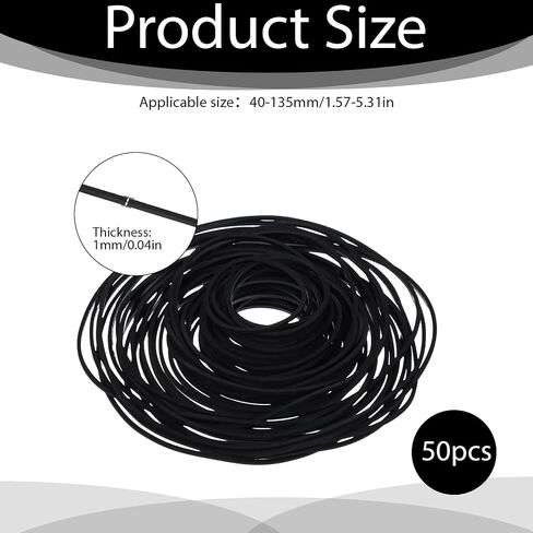 cobee 50 Pcs Replacement Electronic Belts, Record Player Belt, Machine Rubber Belt Cassette-Belts Audio-Belts 40-135 mm Mix Flat Cassette Belts for DVD CD LD VCR Repeater Drives in Kuwait