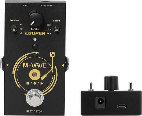 دواسة تأثير جيتار M-VAVE Looper II، حلقة رقمية مع 3 مواقع تخزين، تحكم في السرعة المتغيرة، USB-C وطاقة 9 فولت تيار مستمر in Kuwait