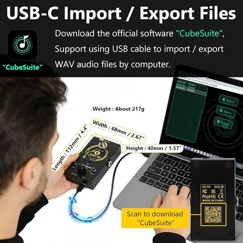 دواسة تأثير جيتار M-VAVE Looper II، حلقة رقمية مع 3 مواقع تخزين، تحكم في السرعة المتغيرة، USB-C وطاقة 9 فولت تيار مستمر in Kuwait
