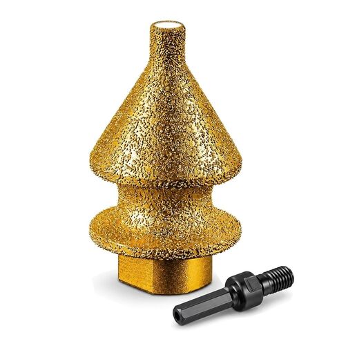 4-in-1 Diamond Chamfering Bit with M10 Adapter, Brazed Step Drill Bit, 10-38/10-50MM Mix Size Grinding Tool for Tile Stone Marble Edge Finishing Hole Enlarging in Kuwait