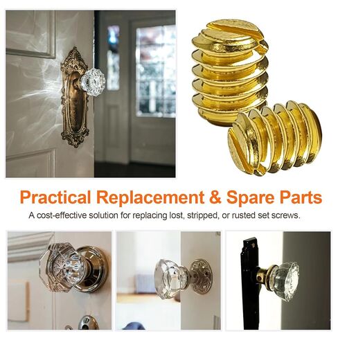Door Knob Set Screws Replacement 1/4-20 Thread, Fully Threaded Headless Screw with Recessed Hex Drive for Door Handles & Levers, Steel Set Screw Hardware Replacement - 20 Pack in Kuwait