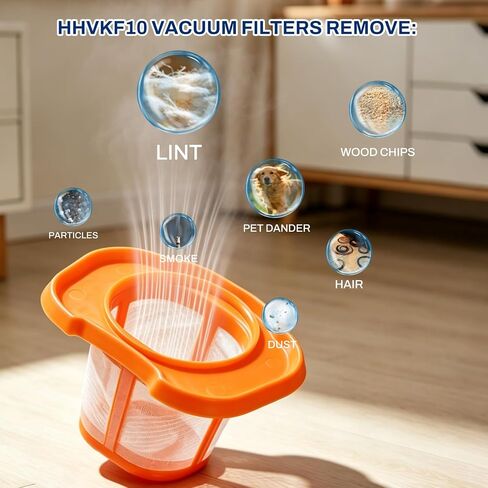 فلتر HHVKF10 متوافق مع نماذج فلتر Dustbuster من بلاك اند ديكر HHVK HHVK320J HHVK320J10 HHVK320JZ01 HHVK515J HHVK515JP HHVK515JP07 HHVK515J00FF HHVK415B01، 6 عبوات + فرشاة واحدة in Kuwait