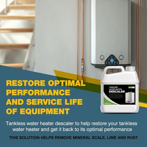 Tankless Water Heater Descaler - Quart (32 oz) Premium Descaler for Tankless Water Heater Systems, Restores Heating Efficiency, Easy Use in Kuwait