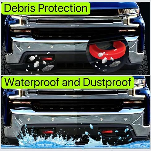Custom Tow Hook Covers Compatible with 2007-2024 Chevrolet Silverado 1500 Tow Hook Cover Fits for 2007-2024 Chevy Silverado 1500 Accessories（Red） in Saudi Arabia