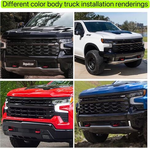 Custom Tow Hook Covers Compatible with 2007-2024 Chevrolet Silverado 1500 Tow Hook Cover Fits for 2007-2024 Chevy Silverado 1500 Accessories（Red） in Saudi Arabia