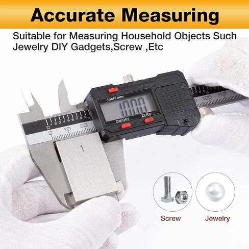 Digital Caliper 6 inch, Stainless Steel Vernier Micrometer Measuring Tool with Large LCD Display, Easy Inch/Metric Conversion, Precision Gauge for Machinists, Woodworking & DIY in Kuwait