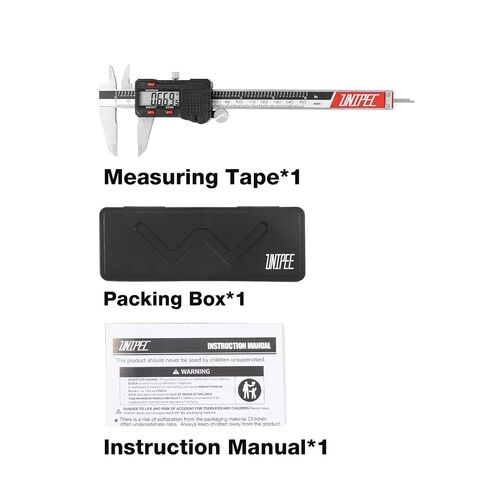 Digital Caliper 6 inch, Stainless Steel Vernier Micrometer Measuring Tool with Large LCD Display, Easy Inch/Metric Conversion, Precision Gauge for Machinists, Woodworking & DIY in Kuwait