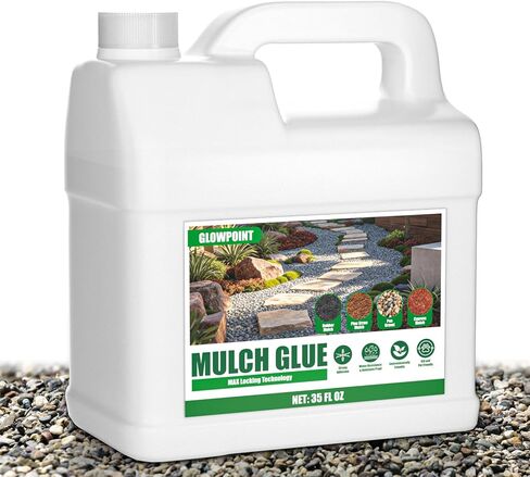 Mulch Glue for Landscaping, 1.1 Gallon Rock Glue, Mulch Lock and Pea Gravel Stabilizer, Fast-Dry & Non-Toxic Weather-Resistant Gravel Binder, Pine Straw Outdoor Strong Pebble Gravel Hold for Garden in Kuwait