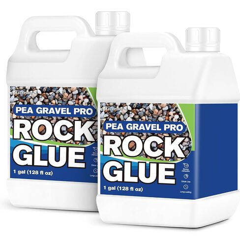 Teexpert Rock Glue for Landscaping, 2 Gallon Concentrate Gravel Glue for Pea Gravel & Small Rocks, Upgraded Flow-Through Formula for Stronger Gravel Bond, Covers up to 300 Sq Ft, Weather Resistant in Kuwait
