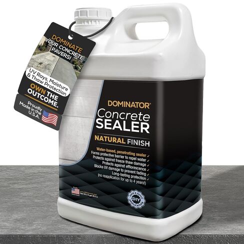 DOMINATOR Concrete Sealer for Driveway 2.5 Gallon | Penetrating Water Based Paver Sealer Outdoor Waterproof | Natural Look Cement Sealer for Concrete Patio Pool Deck Garage Floor Pavers in Saudi Arabia