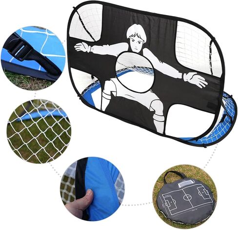 Generic Football Goal Post Set Kids Soccer Goal Net Durable Oxford Cloth for Indoor Outdoor Use Lightweight Folding Design for Children in Kuwait