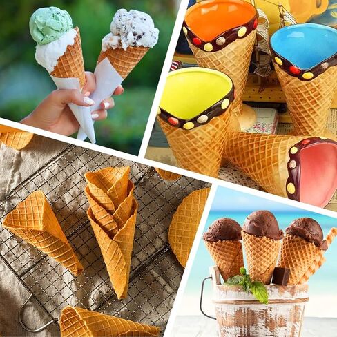 2PCS Pizzelle Roller, Ice Cream Cone Mold Wooden Cone Roller Ice Cream Cone Mold Cone Roller Cooking Kitchen Tool Decorating Baking Accessory Wooden（9.1in） in Kuwait