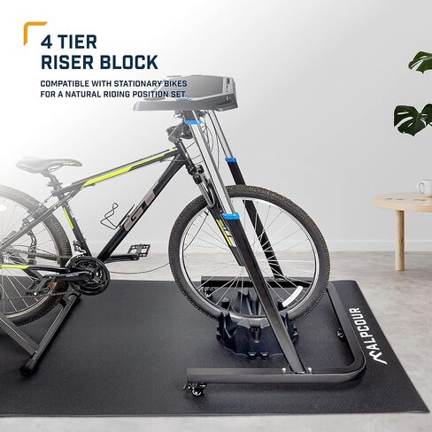 Alpcour Magnetic Bike Trainer Stand for Indoor Riding – with Bike Trainer 4-Tier Riser Block for Front Wheel with Anti-Skid Design in Kuwait