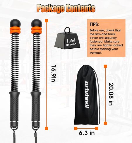 Weighted Ropeless Battle Ropes with Adjustable Spring Resistance, Quiet Cordless Battle Rope Sticks for Apartment Home Gym, Portable Workout Equipment with Weighted Handles for HIIT Cardio Training in Kuwait