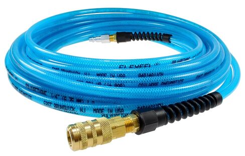 Coilhose Pneumatics PFE5100TS15X خرطوم هواء من البولي يوريثين المقوى المرن، مقاس 5/16 بوصة، طول 100 بوصة مع قارنة توصيل صناعية وموصل 1/4 بوصة، أزرق شفاف in Kuwait