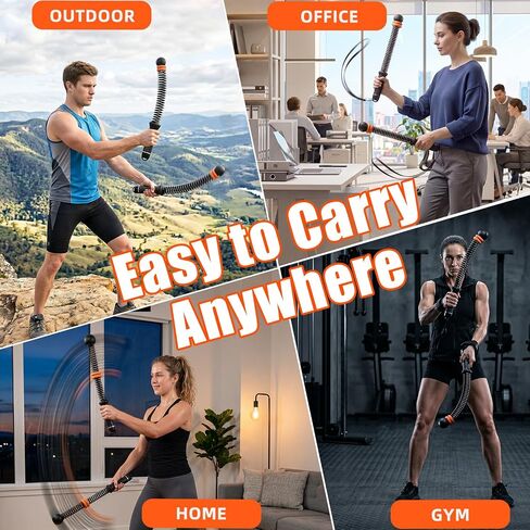 Portable Ropeless Battle Ropes for Home Gym - Weighted Cordless Battle Rope | Full Body Strength Building & HIIT and Cardio Training - Fitness Workout Equipment with Adjustable Resistance for Men & Women in Kuwait