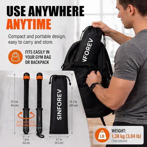 Portable Ropeless Battle Ropes for Home Gym - Weighted Cordless Battle Rope | Full Body Strength Building & HIIT and Cardio Training - Fitness Workout Equipment with Adjustable Resistance for Men & Women in Kuwait