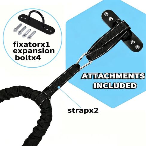 Battle Ropes Black Workout Rope 1.5 inch Battle Ropes for Home Gym 40ft Exercise Ropes for Working Out Heavy Ropes for Exercise Training Weighted Rope Weighted Workout Rope Battle Rope in Kuwait