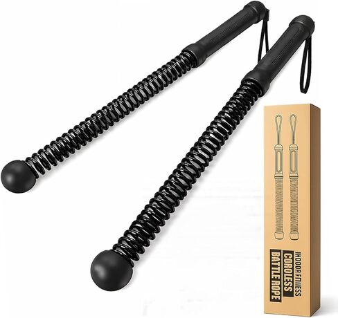 KRYPTX Cordless Battle Ropes for Home Gym – Ropeless Battle Ropes – Heavy Duty Portable Exercise Rope for Strength Training – HIIT Workout, Cardio & Full Body Fitness Training in Kuwait