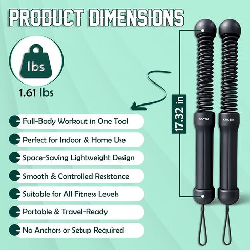 KRYPTX Cordless Battle Ropes for Home Gym – Ropeless Battle Ropes – Heavy Duty Portable Exercise Rope for Strength Training – HIIT Workout, Cardio & Full Body Fitness Training in Kuwait
