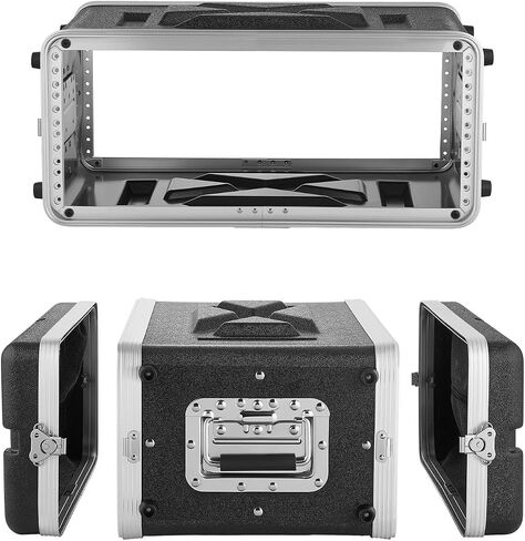 VEVOR 4U Rack Case، عمق 14 بوصة، خزانة رف الخادم ضحلة مع هيكل ABS، مزالج ملتوية غائرة، غطاء أمامي وخلفي قابل للفصل، سهل التركيب، لمكبر الصوت، 11.4 بوصة عمق داخلي in Kuwait