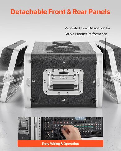 VEVOR 4U Rack Case، عمق 14 بوصة، خزانة رف الخادم ضحلة مع هيكل ABS، مزالج ملتوية غائرة، غطاء أمامي وخلفي قابل للفصل، سهل التركيب، لمكبر الصوت، 11.4 بوصة عمق داخلي in Kuwait