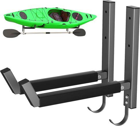 EVERHANGER Wall Mounted Kayak Storage Rack, Adjustable Kayak Holder, Heavy Duty Canoe Rack, Indoor & Outdoor Use in Kuwait