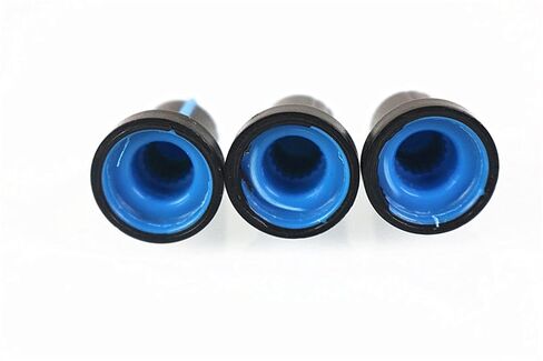 10 Pcs 15-17mm Shaft Hole Dia Threaded Knurled Potentiometer Blue Knobs Caps in Kuwait