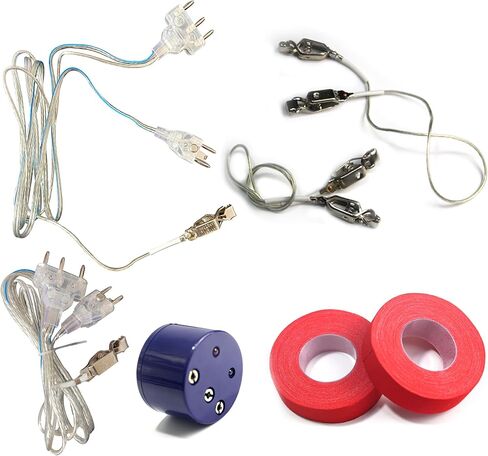 LEONARK Fencing Foil & Epee & Saber Equipment Kit - Universal Body Cords Mask Cords (Clear Wire), Foil Tape Fencing Tester Epee Gap Gauge for Training & Competition in Kuwait