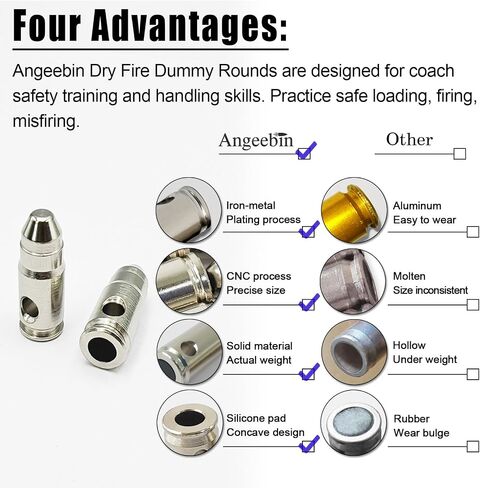 Training Snap Caps for Dry Fire Training Dummy Rounds Practice Safe Loading Firing (.357 SIG-10pcs) in Kuwait