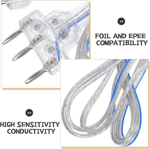 Luxshiny Universal Fencing Body Wire for Foil and Epee with High Conductivity Signal Cable and Transparent Cable Plugs for Kids and Adults Training Equipment in Kuwait