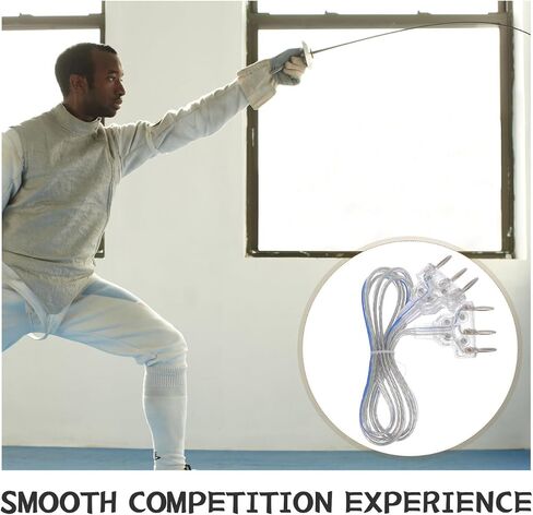 Luxshiny Universal Fencing Body Wire for Foil and Epee with High Conductivity Signal Cable and Transparent Cable Plugs for Kids and Adults Training Equipment in Kuwait