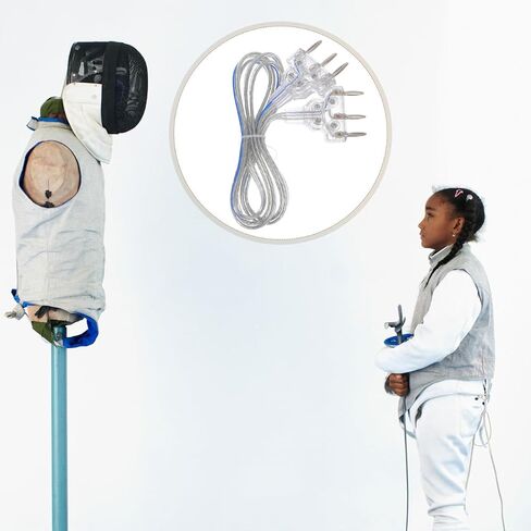 Luxshiny Universal Fencing Body Wire for Foil and Epee with High Conductivity Signal Cable and Transparent Cable Plugs for Kids and Adults Training Equipment in Kuwait