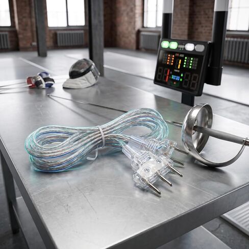 Luxshiny Universal Fencing Body Wire for Foil and Epee with High Conductivity Signal Cable and Transparent Cable Plugs for Kids and Adults Training Equipment in Kuwait