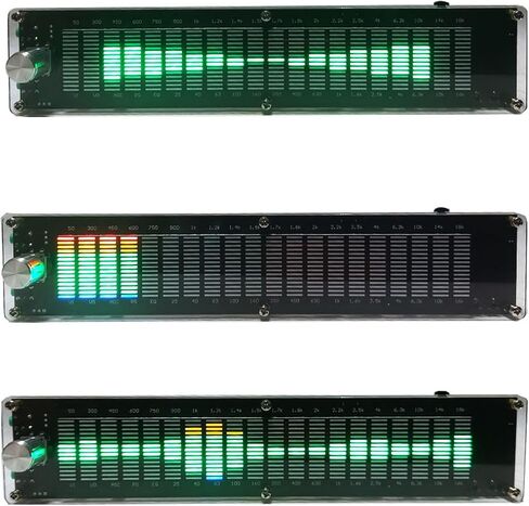 FLEXMAN Pro Audio Spectrum Analyzer, Dual Channel DSP 15 Band LED Digital Equalizer, DC5V 7~18V 0.5A 20Hz~20Khz Music Spectrum Level Light with Acrylic Shell in Kuwait