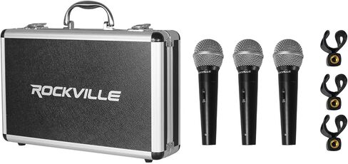 dbx 231S Dual 31 Band Graphic Equalizer Pro Audio Rack Mount Eq Bundle مع (3) Rockvilie Rcxfm20E-B 20 قدم كابل ميكروفون XLR أنثى إلى ذكر وRockvilie Rmc-3Pk معدني سلكي مع حافظة معدنية (3 عناصر) in Kuwait