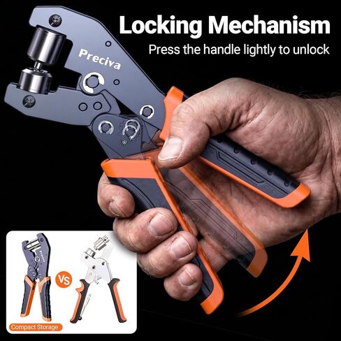 Preciva 3-Size Grommet Tool Kit of 1/2" 1/4" 3/8" - 360Pcs Eyelets Setting Tool & Hole Punch | Heavy Duty Eyelet Tool Kit for Tarps, Tents, Canvas, Vinyl & Leather Crafting in Kuwait