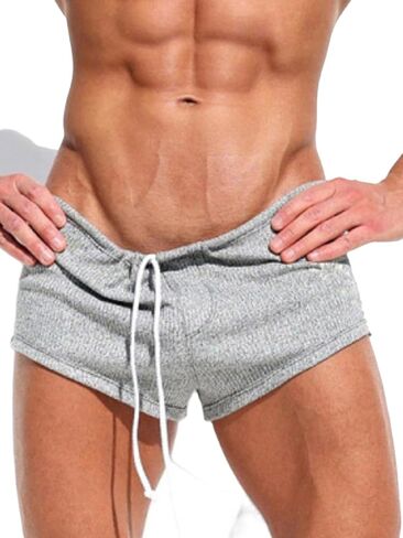 رجل اقتصاص تشغيل السراويل 3 بوصة الرباط واسط ملابس تجريب الصالة الرياضية الصلبة سليم Underpant منخفضة الارتفاع Casaul ملابس للنوم in Kuwait