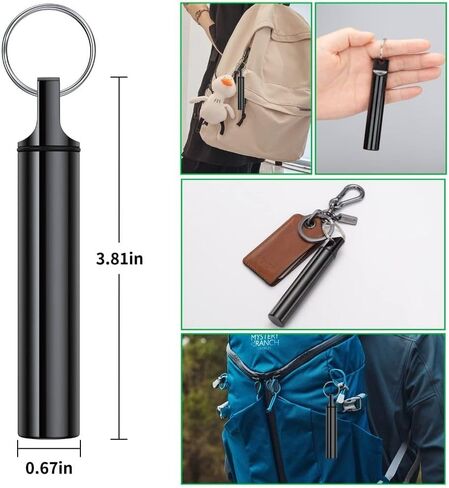 Toothpick Box 3pcs 3.8 X 0.67 Inches Outdoor Picnic and Camping travel Black+Silver+Red Toothpicks Holders(Silver) in Kuwait