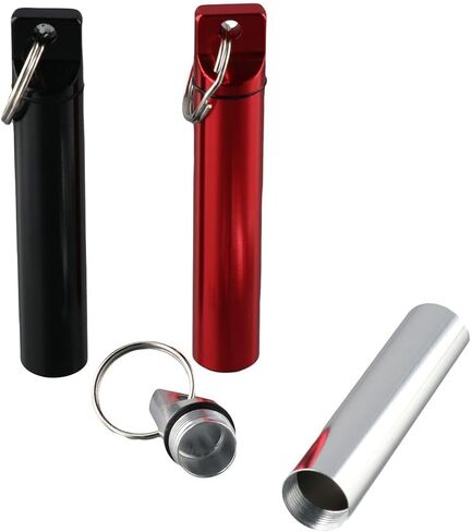 Toothpick Box 3pcs 3.8 X 0.67 Inches Outdoor Picnic and Camping travel Black+Silver+Red Toothpicks Holders(Silver) in Kuwait