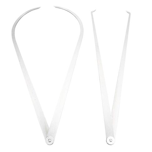 Holibanna 2pcs Stainless Steel Distance Measuring Caliper Tool Set with High Hardness and Quality Assurance, Silver Outside Callipers for Women and Ladies in Kuwait