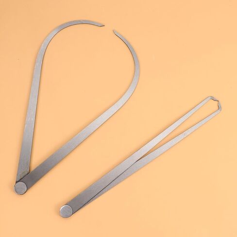 Holibanna 2pcs Stainless Steel Distance Measuring Caliper Tool Set with High Hardness and Quality Assurance, Silver Outside Callipers for Women and Ladies in Kuwait