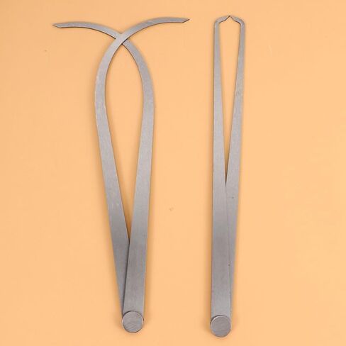 Holibanna 2pcs Stainless Steel Distance Measuring Caliper Tool Set with High Hardness and Quality Assurance, Silver Outside Callipers for Women and Ladies in Kuwait